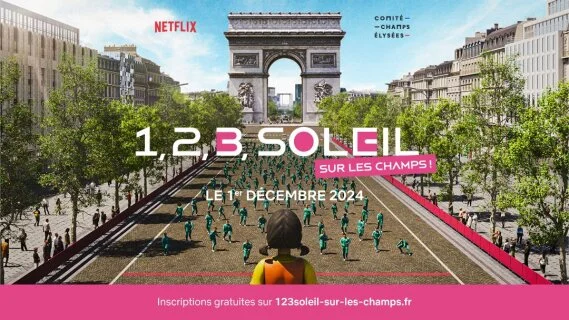Netflix crée l'événement avec un 123 soleil géant sur les Champs Elysées