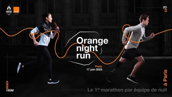1ère activation Orange JO Paris 2024 : le 1er marathon de nuit par équipe