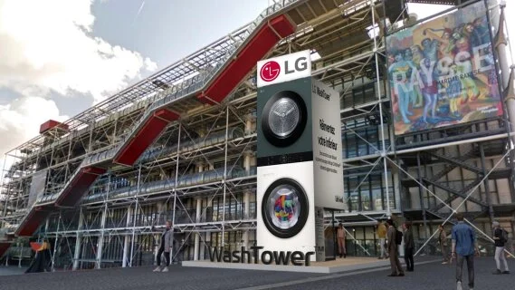 LG Electronics : installation géante pour le lancement de sa nouvelle solution lavage-séchage